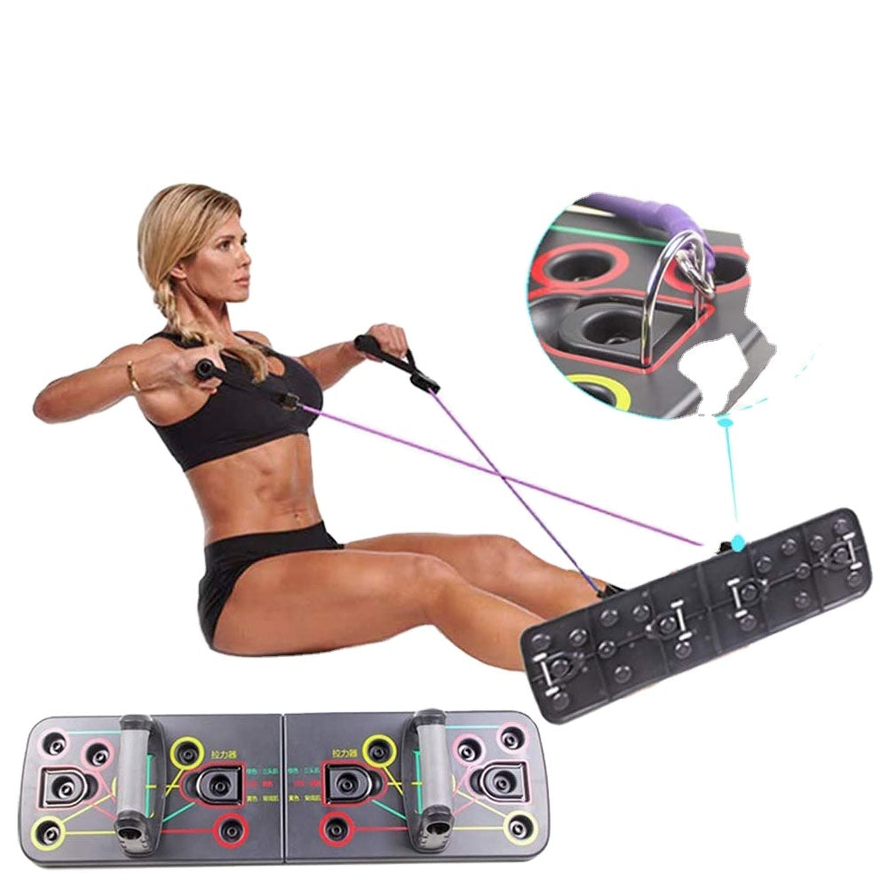 Color-Coded Push-Up Board with Resistance Band Combo