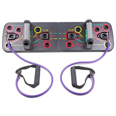Color-Coded Push-Up Board with Resistance Band Combo