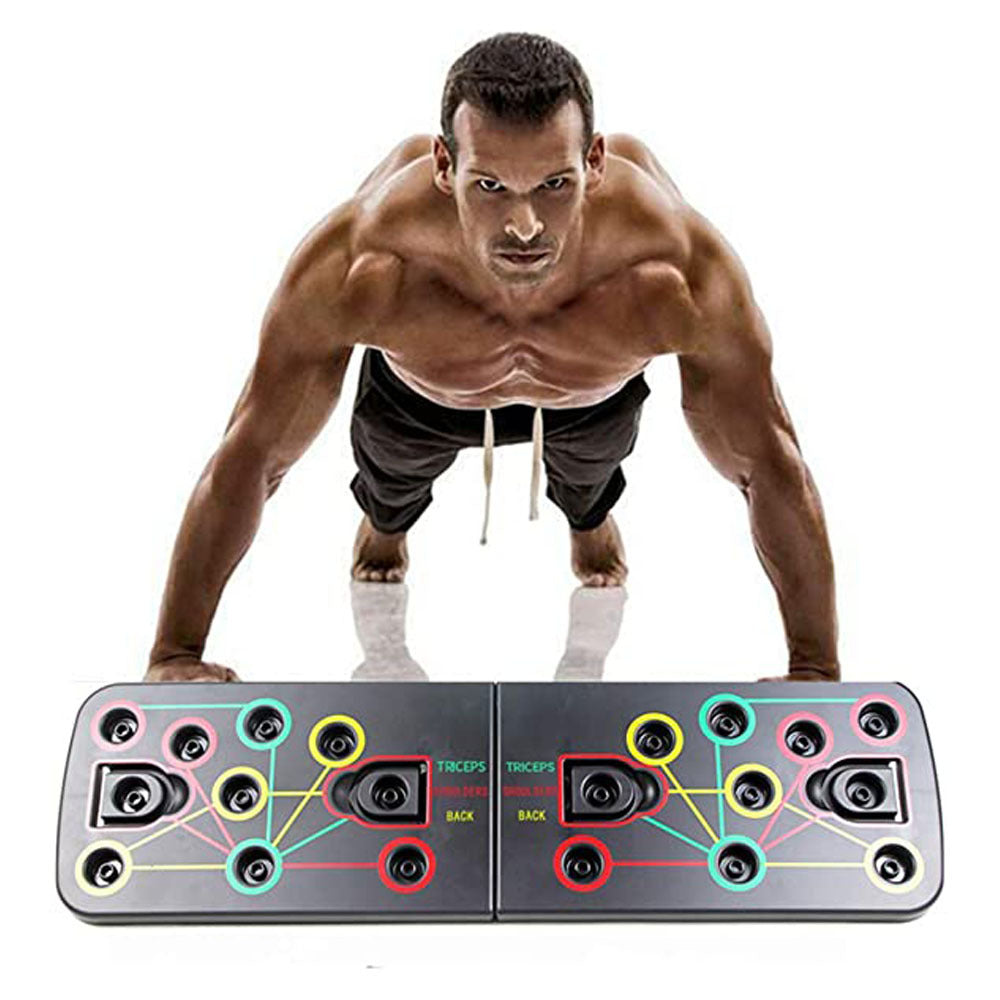Color-Coded Push-Up Board with Resistance Band Combo