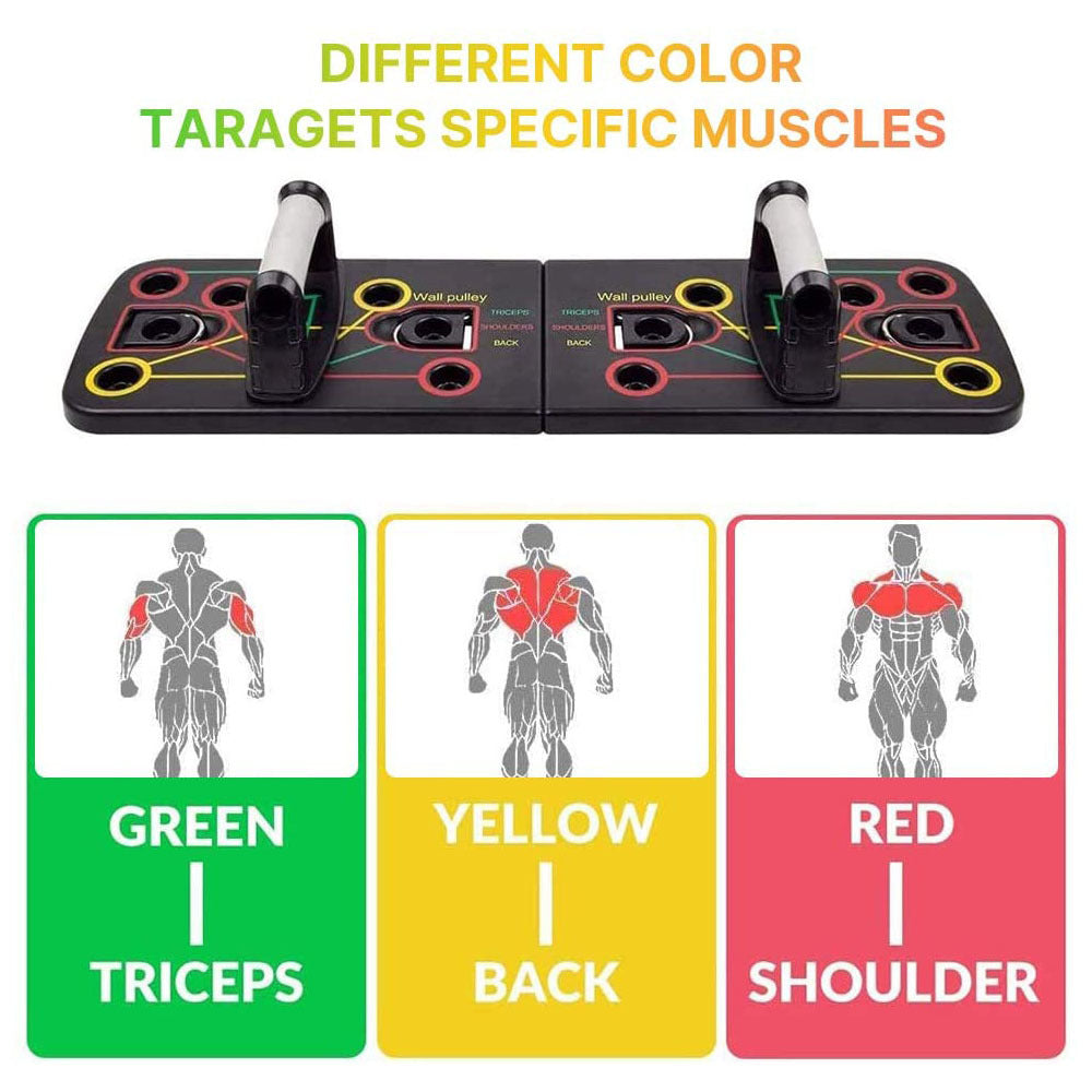 Color-Coded Push-Up Board with Resistance Band Combo